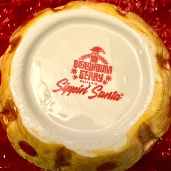 Beachbum Berry Sippin Santa Christmas Ham w/ Pineapple Cherries Tiki Mug Swizzle - Picture 5 of 6